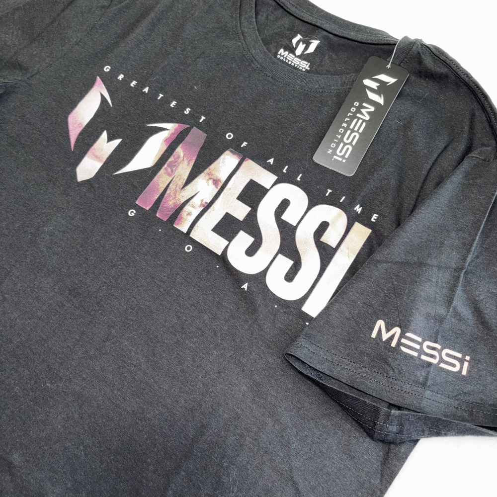 Messi Collection Mens GOAT Greatest of All Time Graphic T-Shirt Black Pink Large - Picture 3 of 6